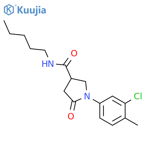 1-(3-chloro-4-methylphenyl)-5-oxo-N-pentylpyrrolidine-3-carboxamide structure