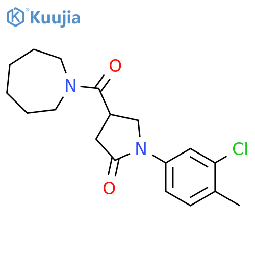 4-(azepan-1-ylcarbonyl)-1-(3-chloro-4-methylphenyl)pyrrolidin-2-one structure