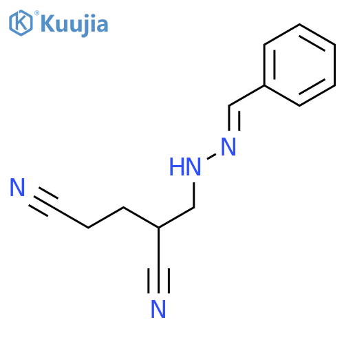 Pentanedinitrile, 2-[[(phenylmethylene)hydrazino]methyl]- structure