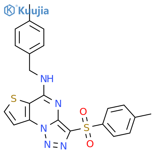 10-(4-methylbenzenesulfonyl)-N-(4-methylphenyl)methyl-5-thia-1,8,11,12-tetraazatricyclo7.3.0.0^{2,6}dodeca-2(6),3,7,9,11-pentaen-7-amine structure