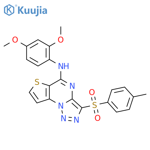 N-(2,4-dimethoxyphenyl)-10-(4-methylbenzenesulfonyl)-5-thia-1,8,11,12-tetraazatricyclo7.3.0.0^{2,6}dodeca-2(6),3,7,9,11-pentaen-7-amine structure