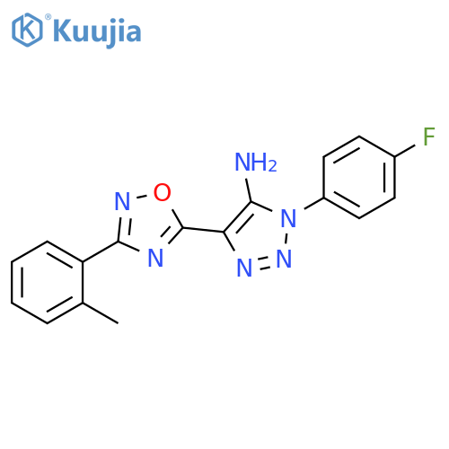 1-(4-fluorophenyl)-4-3-(2-methylphenyl)-1,2,4-oxadiazol-5-yl-1H-1,2,3-triazol-5-amine structure