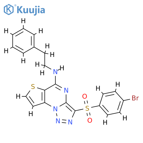 10-(4-bromobenzenesulfonyl)-N-(2-phenylethyl)-5-thia-1,8,11,12-tetraazatricyclo7.3.0.0^{2,6}dodeca-2(6),3,7,9,11-pentaen-7-amine structure