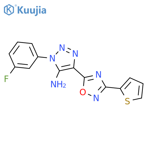 1-(3-fluorophenyl)-4-3-(thiophen-2-yl)-1,2,4-oxadiazol-5-yl-1H-1,2,3-triazol-5-amine structure