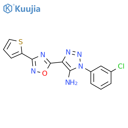 1-(3-chlorophenyl)-4-3-(thiophen-2-yl)-1,2,4-oxadiazol-5-yl-1H-1,2,3-triazol-5-amine structure