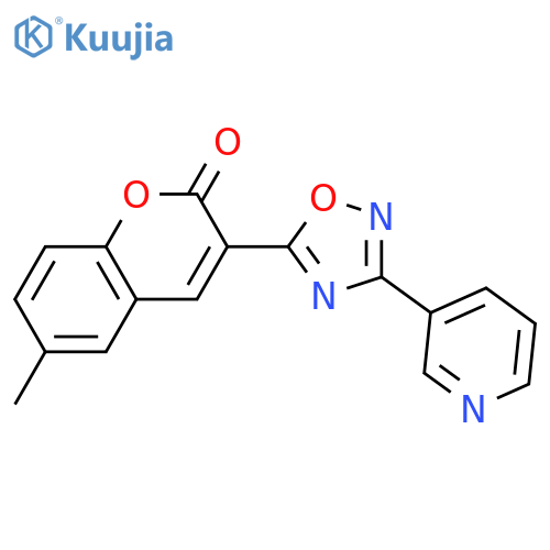 6-methyl-3-3-(pyridin-3-yl)-1,2,4-oxadiazol-5-yl-2H-chromen-2-one structure