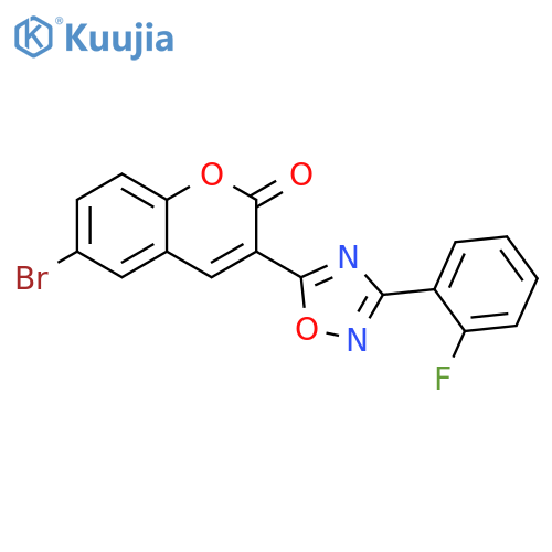6-bromo-3-3-(2-fluorophenyl)-1,2,4-oxadiazol-5-yl-2H-chromen-2-one structure