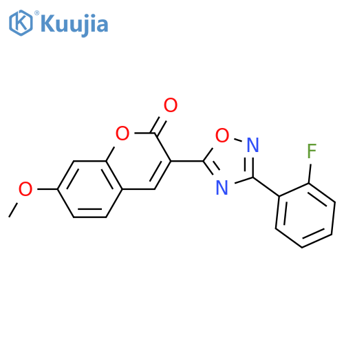 3-3-(2-fluorophenyl)-1,2,4-oxadiazol-5-yl-7-methoxy-2H-chromen-2-one structure