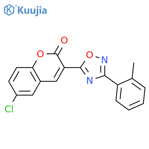6-chloro-3-3-(2-methylphenyl)-1,2,4-oxadiazol-5-yl-2H-chromen-2-one structure