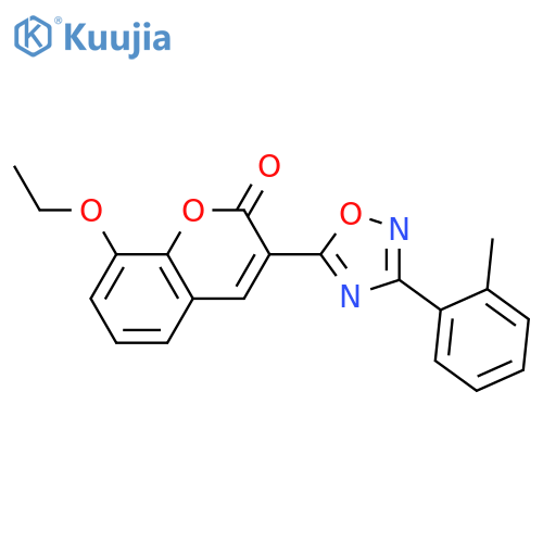 8-ethoxy-3-3-(2-methylphenyl)-1,2,4-oxadiazol-5-yl-2H-chromen-2-one structure