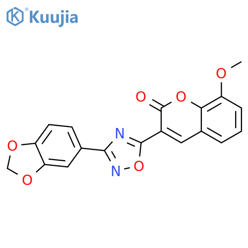 3-3-(2H-1,3-benzodioxol-5-yl)-1,2,4-oxadiazol-5-yl-8-methoxy-2H-chromen-2-one structure