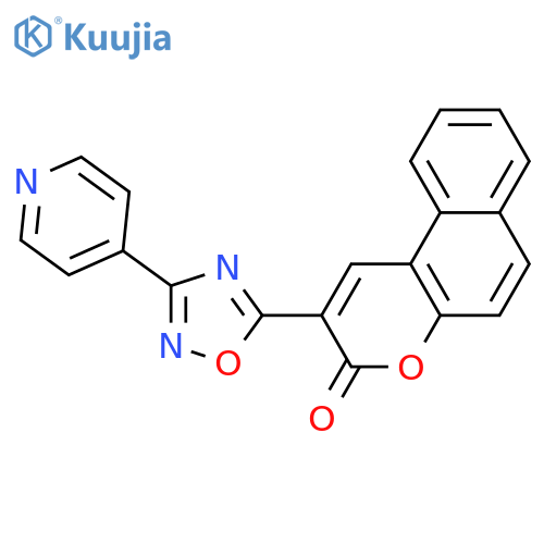 2-3-(pyridin-4-yl)-1,2,4-oxadiazol-5-yl-3H-benzofchromen-3-one structure