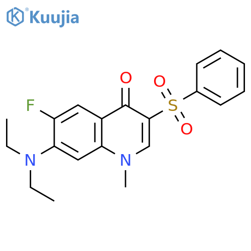 3-(benzenesulfonyl)-7-(diethylamino)-6-fluoro-1-methyl-1,4-dihydroquinolin-4-one structure