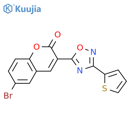 6-bromo-3-3-(thiophen-2-yl)-1,2,4-oxadiazol-5-yl-2H-chromen-2-one structure
