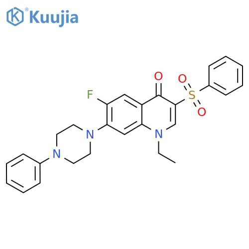 3-(benzenesulfonyl)-1-ethyl-6-fluoro-7-(4-phenylpiperazin-1-yl)-1,4-dihydroquinolin-4-one structure