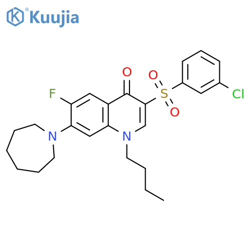7-(azepan-1-yl)-1-butyl-3-(3-chlorobenzenesulfonyl)-6-fluoro-1,4-dihydroquinolin-4-one structure