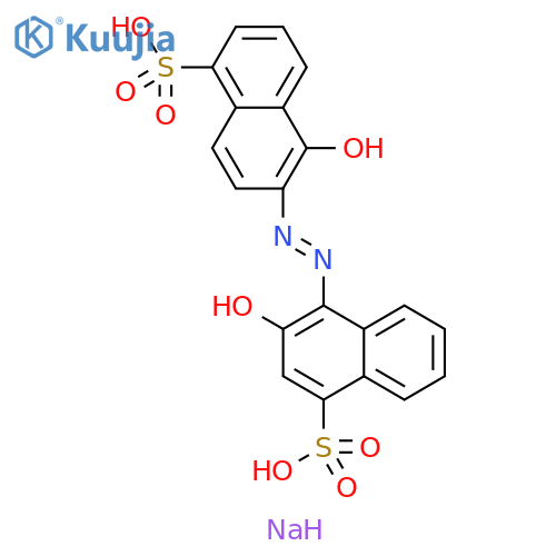 1-Naphthalenesulfonic acid, 3-hydroxy-4-[2-(1-hydroxy-5-sulfo-2-naphthalenyl)diazenyl]-, sodium salt (1:2) structure