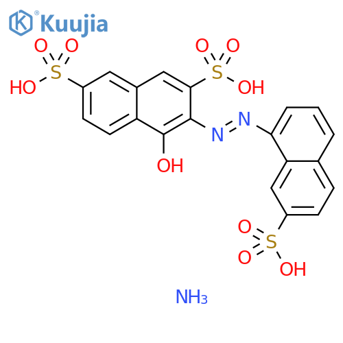2,7-Naphthalenedisulfonic acid, 4-hydroxy-3-[2-(7-sulfo-1-naphthalenyl)diazenyl]-, ammonium salt (1:3) structure