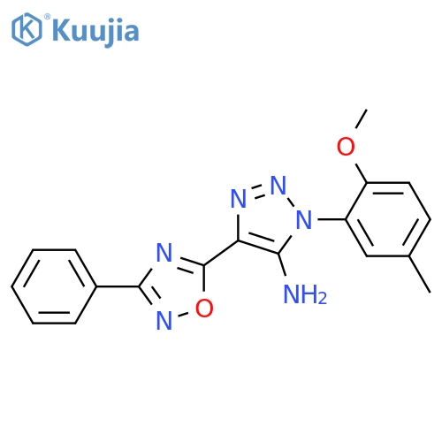 1-(2-methoxy-5-methylphenyl)-4-(3-phenyl-1,2,4-oxadiazol-5-yl)-1H-1,2,3-triazol-5-amine structure