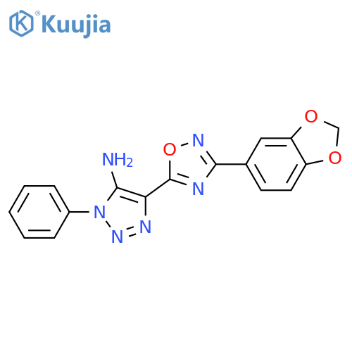 4-3-(2H-1,3-benzodioxol-5-yl)-1,2,4-oxadiazol-5-yl-1-phenyl-1H-1,2,3-triazol-5-amine structure