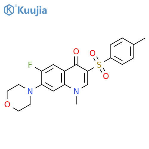 6-fluoro-1-methyl-3-(4-methylbenzenesulfonyl)-7-(morpholin-4-yl)-1,4-dihydroquinolin-4-one structure