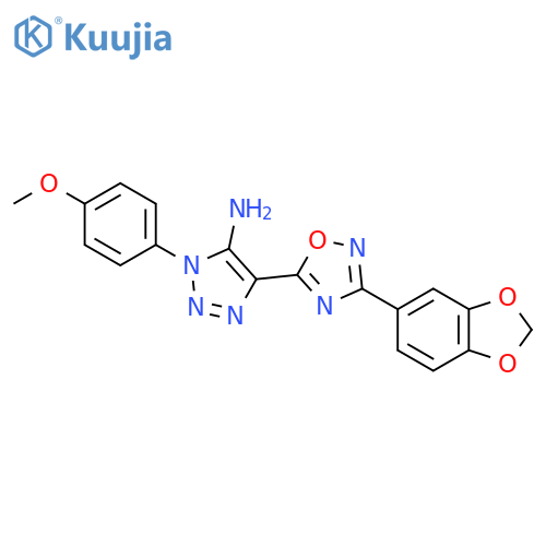 4-3-(2H-1,3-benzodioxol-5-yl)-1,2,4-oxadiazol-5-yl-1-(4-methoxyphenyl)-1H-1,2,3-triazol-5-amine structure