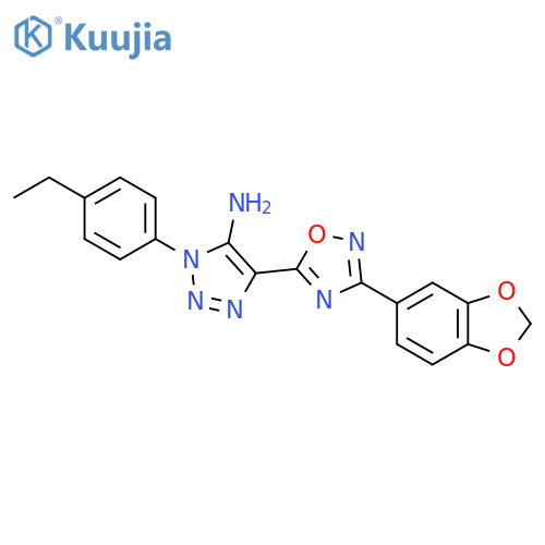 4-3-(2H-1,3-benzodioxol-5-yl)-1,2,4-oxadiazol-5-yl-1-(4-ethylphenyl)-1H-1,2,3-triazol-5-amine structure