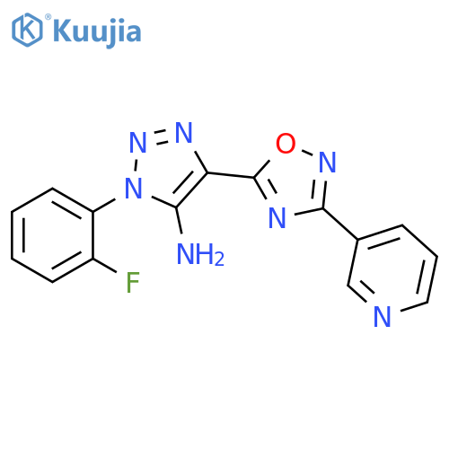 1-(2-fluorophenyl)-4-3-(pyridin-3-yl)-1,2,4-oxadiazol-5-yl-1H-1,2,3-triazol-5-amine structure