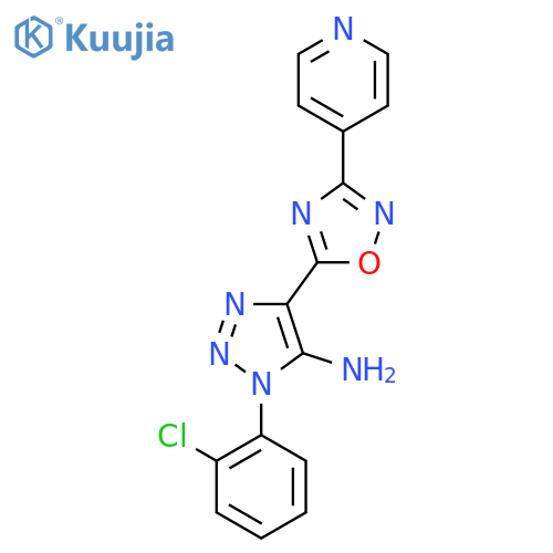 1-(2-chlorophenyl)-4-3-(pyridin-4-yl)-1,2,4-oxadiazol-5-yl-1H-1,2,3-triazol-5-amine structure