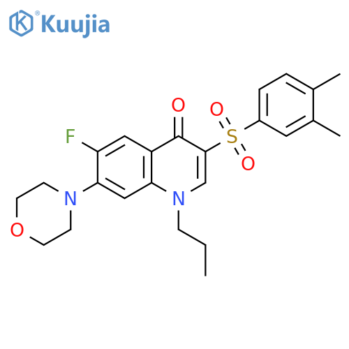 3-(3,4-dimethylbenzenesulfonyl)-6-fluoro-7-(morpholin-4-yl)-1-propyl-1,4-dihydroquinolin-4-one structure