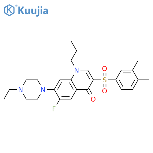 3-(3,4-dimethylbenzenesulfonyl)-7-(4-ethylpiperazin-1-yl)-6-fluoro-1-propyl-1,4-dihydroquinolin-4-one structure