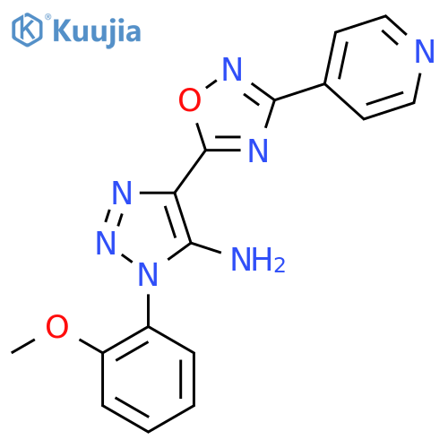 1-(2-methoxyphenyl)-4-3-(pyridin-4-yl)-1,2,4-oxadiazol-5-yl-1H-1,2,3-triazol-5-amine structure