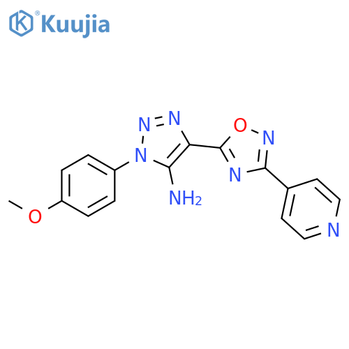 1-(4-methoxyphenyl)-4-3-(pyridin-4-yl)-1,2,4-oxadiazol-5-yl-1H-1,2,3-triazol-5-amine structure