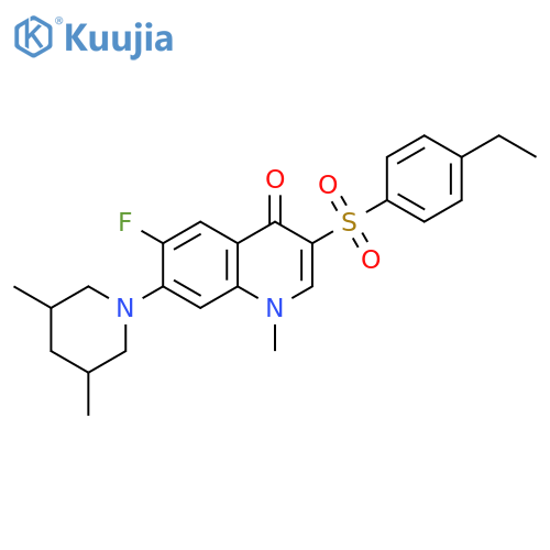 7-(3,5-dimethylpiperidin-1-yl)-3-(4-ethylbenzenesulfonyl)-6-fluoro-1-methyl-1,4-dihydroquinolin-4-one structure