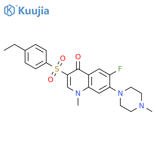 3-(4-ethylbenzenesulfonyl)-6-fluoro-1-methyl-7-(4-methylpiperazin-1-yl)-1,4-dihydroquinolin-4-one structure