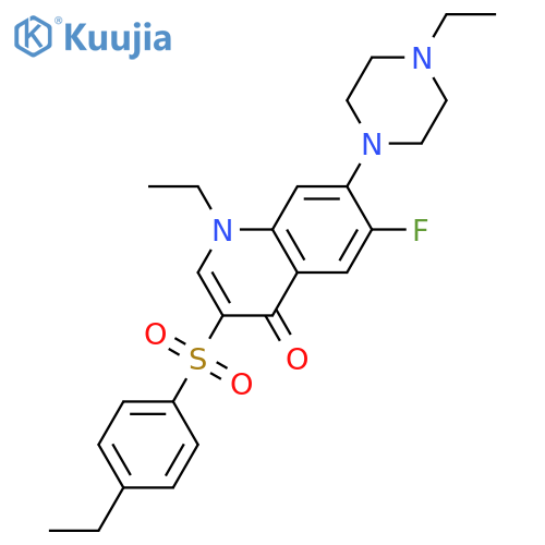 1-ethyl-3-(4-ethylbenzenesulfonyl)-7-(4-ethylpiperazin-1-yl)-6-fluoro-1,4-dihydroquinolin-4-one structure