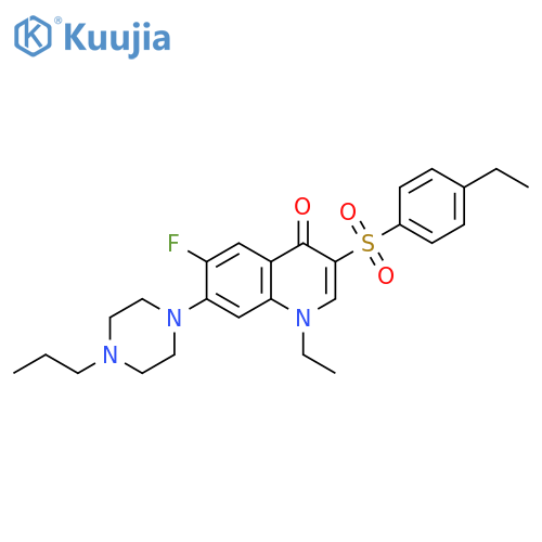 1-ethyl-3-(4-ethylbenzenesulfonyl)-6-fluoro-7-(4-propylpiperazin-1-yl)-1,4-dihydroquinolin-4-one structure