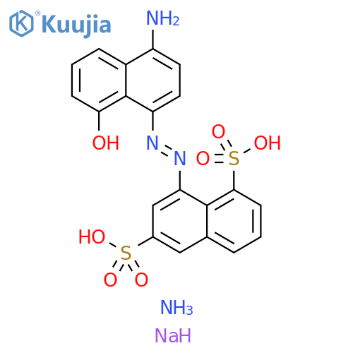 1,6-Naphthalenedisulfonic acid, 8-[2-(4-amino-8-hydroxy-1-naphthalenyl)diazenyl]-, ammonium sodium salt (1:1:1) structure