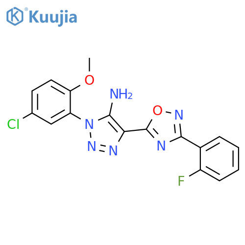 1-(5-chloro-2-methoxyphenyl)-4-3-(2-fluorophenyl)-1,2,4-oxadiazol-5-yl-1H-1,2,3-triazol-5-amine structure