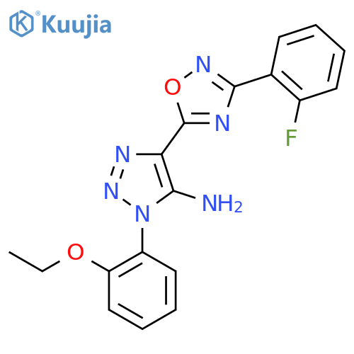 1-(2-ethoxyphenyl)-4-3-(2-fluorophenyl)-1,2,4-oxadiazol-5-yl-1H-1,2,3-triazol-5-amine structure