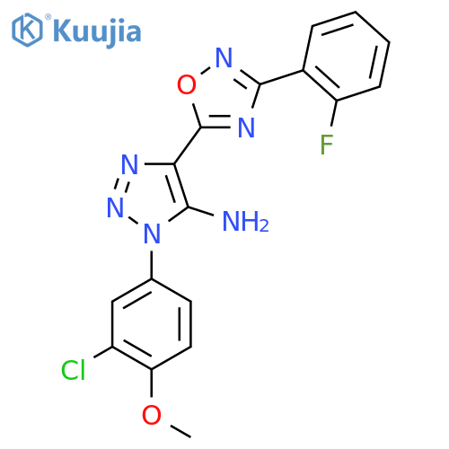 1-(3-chloro-4-methoxyphenyl)-4-3-(2-fluorophenyl)-1,2,4-oxadiazol-5-yl-1H-1,2,3-triazol-5-amine structure