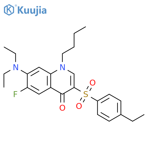 1-butyl-7-(diethylamino)-3-(4-ethylbenzenesulfonyl)-6-fluoro-1,4-dihydroquinolin-4-one structure