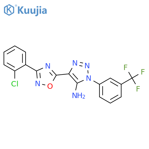 4-3-(2-chlorophenyl)-1,2,4-oxadiazol-5-yl-1-3-(trifluoromethyl)phenyl-1H-1,2,3-triazol-5-amine structure