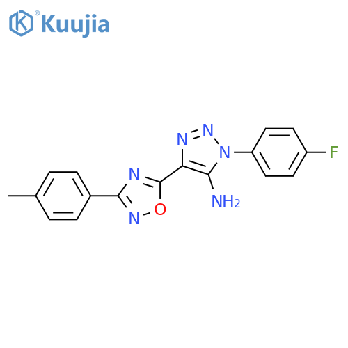 1-(4-fluorophenyl)-4-3-(4-methylphenyl)-1,2,4-oxadiazol-5-yl-1H-1,2,3-triazol-5-amine structure