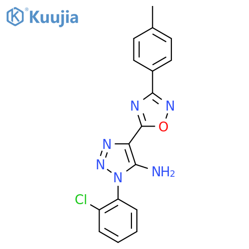 1-(2-chlorophenyl)-4-3-(4-methylphenyl)-1,2,4-oxadiazol-5-yl-1H-1,2,3-triazol-5-amine structure