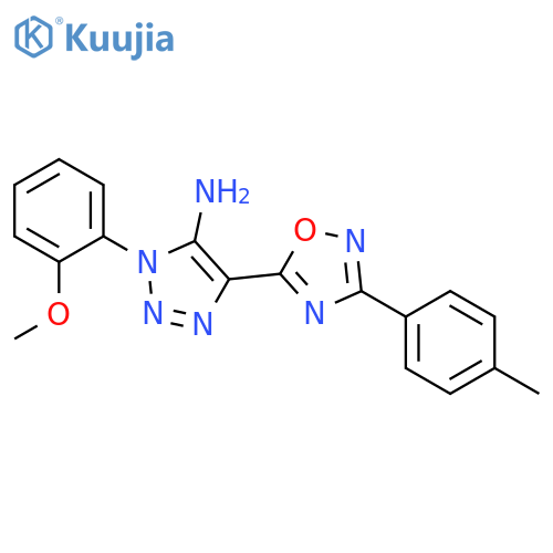 1-(2-methoxyphenyl)-4-3-(4-methylphenyl)-1,2,4-oxadiazol-5-yl-1H-1,2,3-triazol-5-amine structure