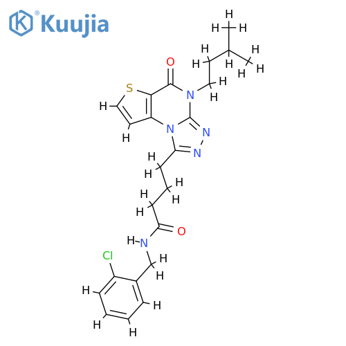 N-(2-chlorophenyl)methyl-4-8-(3-methylbutyl)-7-oxo-5-thia-1,8,10,11-tetraazatricyclo7.3.0.0^{2,6}dodeca-2(6),3,9,11-tetraen-12-ylbutanamide structure