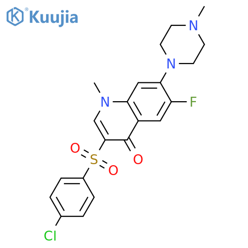 3-(4-chlorobenzenesulfonyl)-6-fluoro-1-methyl-7-(4-methylpiperazin-1-yl)-1,4-dihydroquinolin-4-one structure
