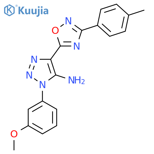 1-(3-methoxyphenyl)-4-3-(4-methylphenyl)-1,2,4-oxadiazol-5-yl-1H-1,2,3-triazol-5-amine structure