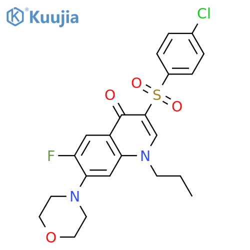 3-(4-chlorobenzenesulfonyl)-6-fluoro-7-(morpholin-4-yl)-1-propyl-1,4-dihydroquinolin-4-one structure